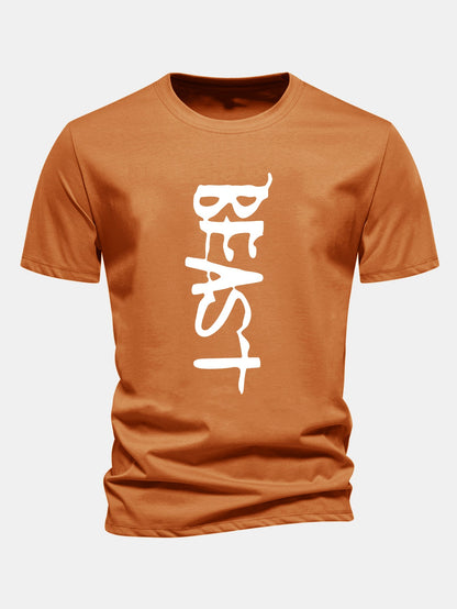 Regular Fit Beast Print Cotton T-Shirt