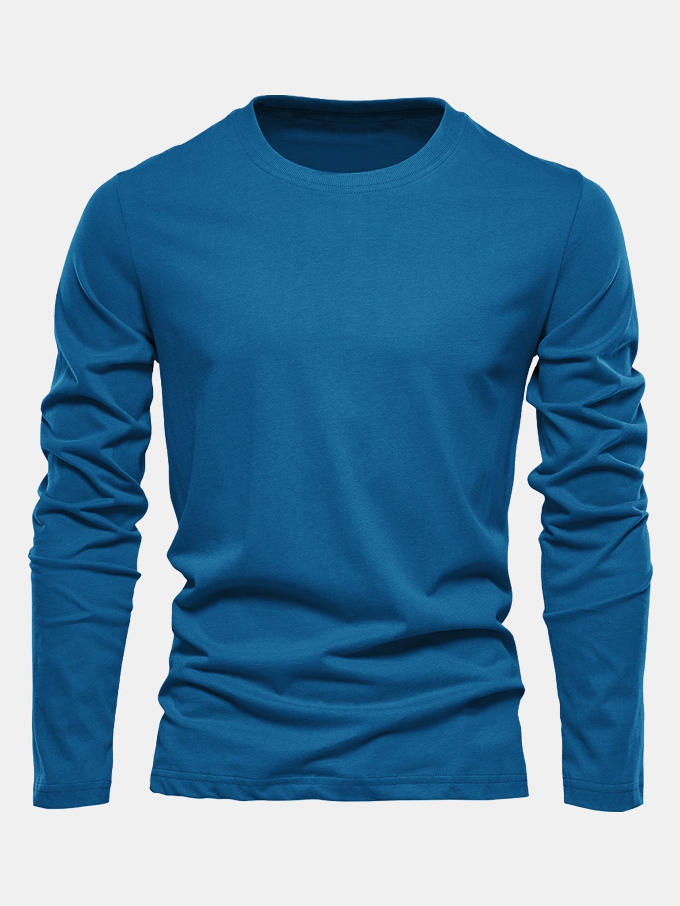 تي شيرت قطن أساسي بأكمام طويلة" يمكن إعادة صياغته إلى: "تي شيرت قطن طويل الأكمام أساسي