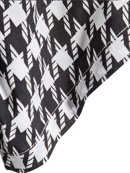 Black And White Geometric Print Shirt