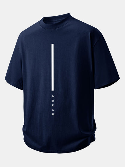 Relax Fit Dream Stripe Print Cotton T-Shirt