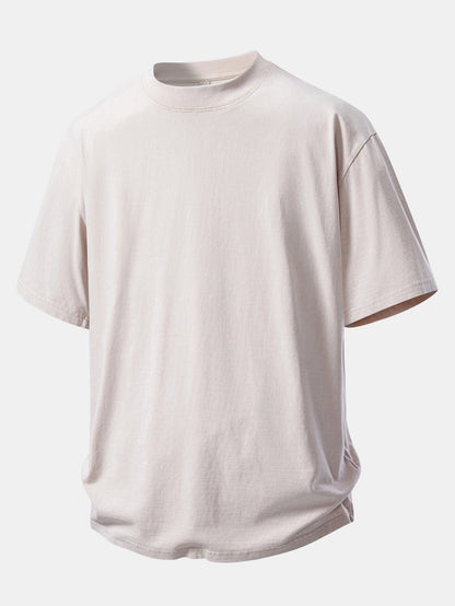 Basic Washed Distressed Drop Shoulder Oversize T-Shirt