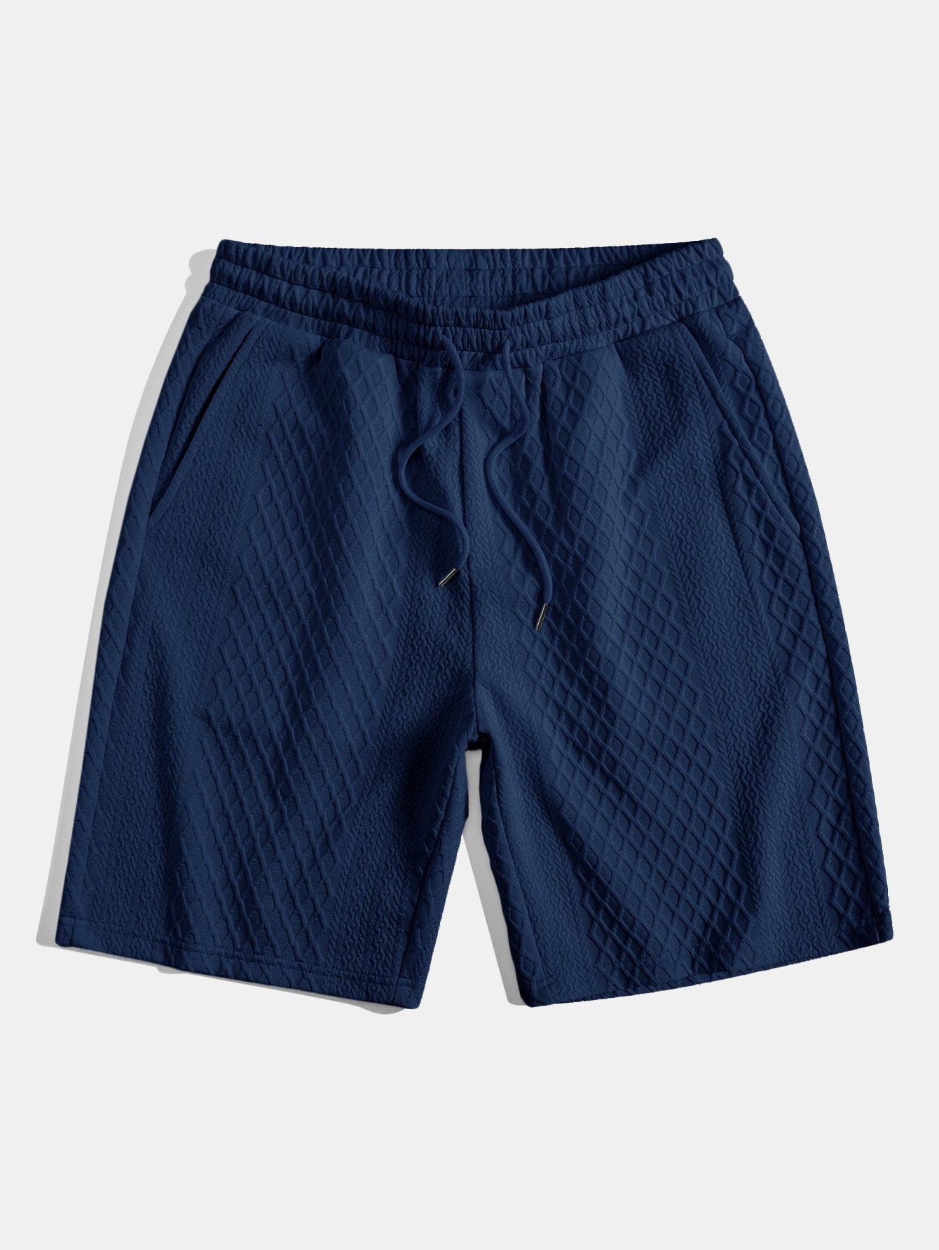 3 Pieces Diamond Geometric Jacquard Drawstring Shorts