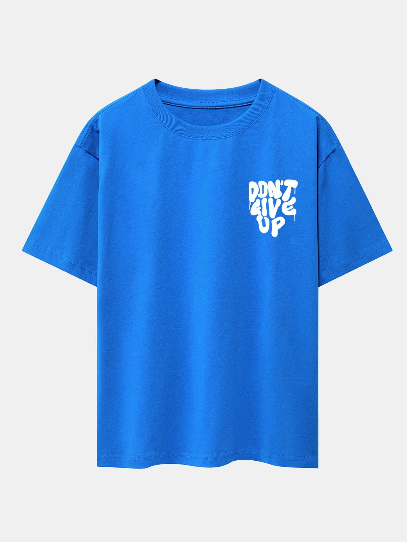 Don't Give Up Print Drop Shoulder Oversize T-Shirt