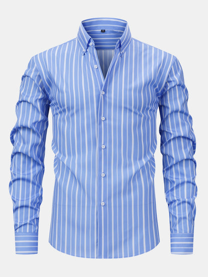 Long Sleeve Stripe Button Up Shirt