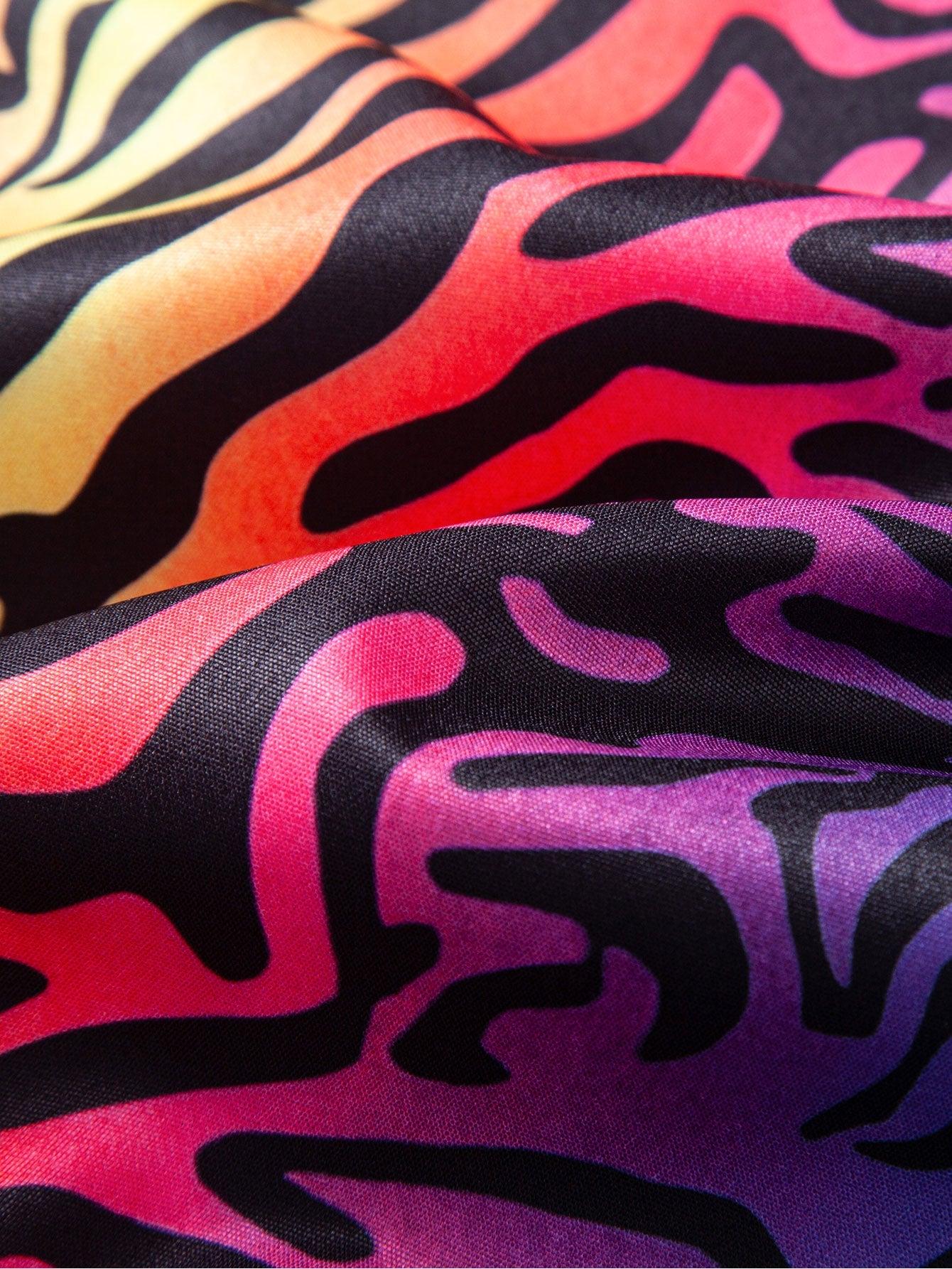Colorful Tiger Patchwork Button Up Shirt