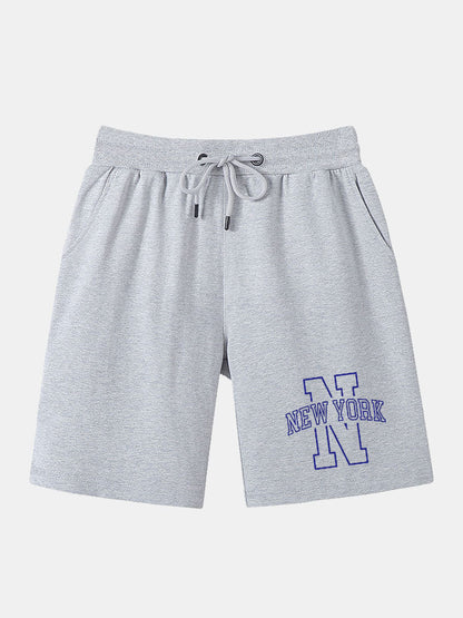 New York Print Mid Length Shorts