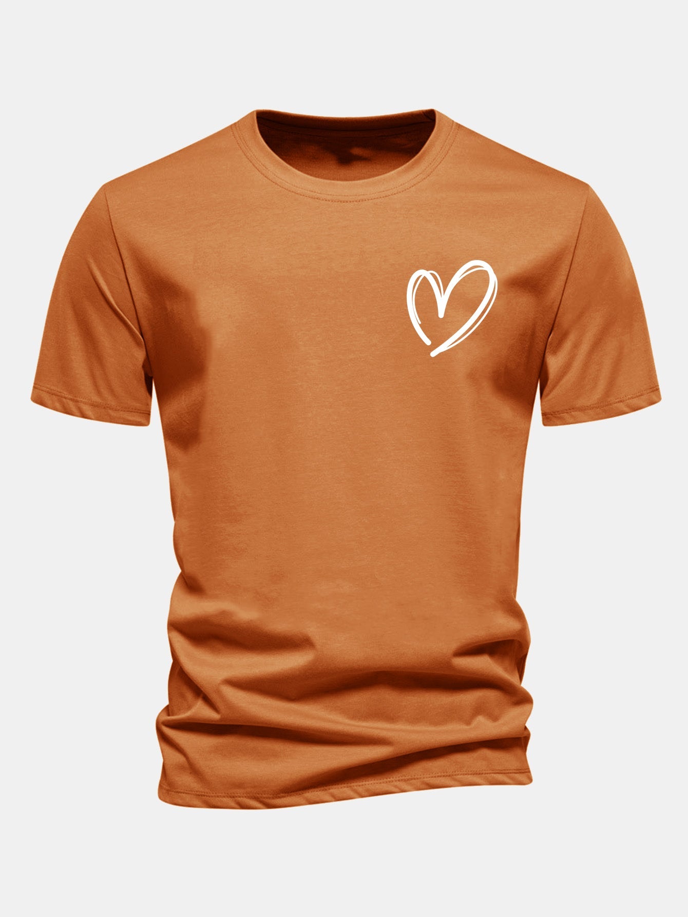 Regular Fit Heart Print Cotton T-Shirt