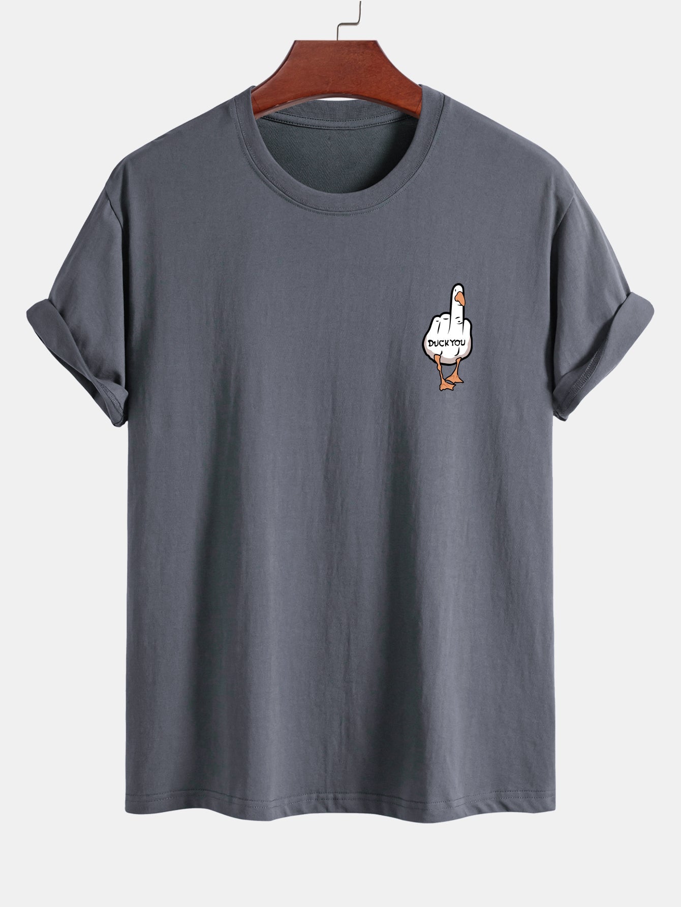 Regular Fit Duck You Print Cotton T-Shirt