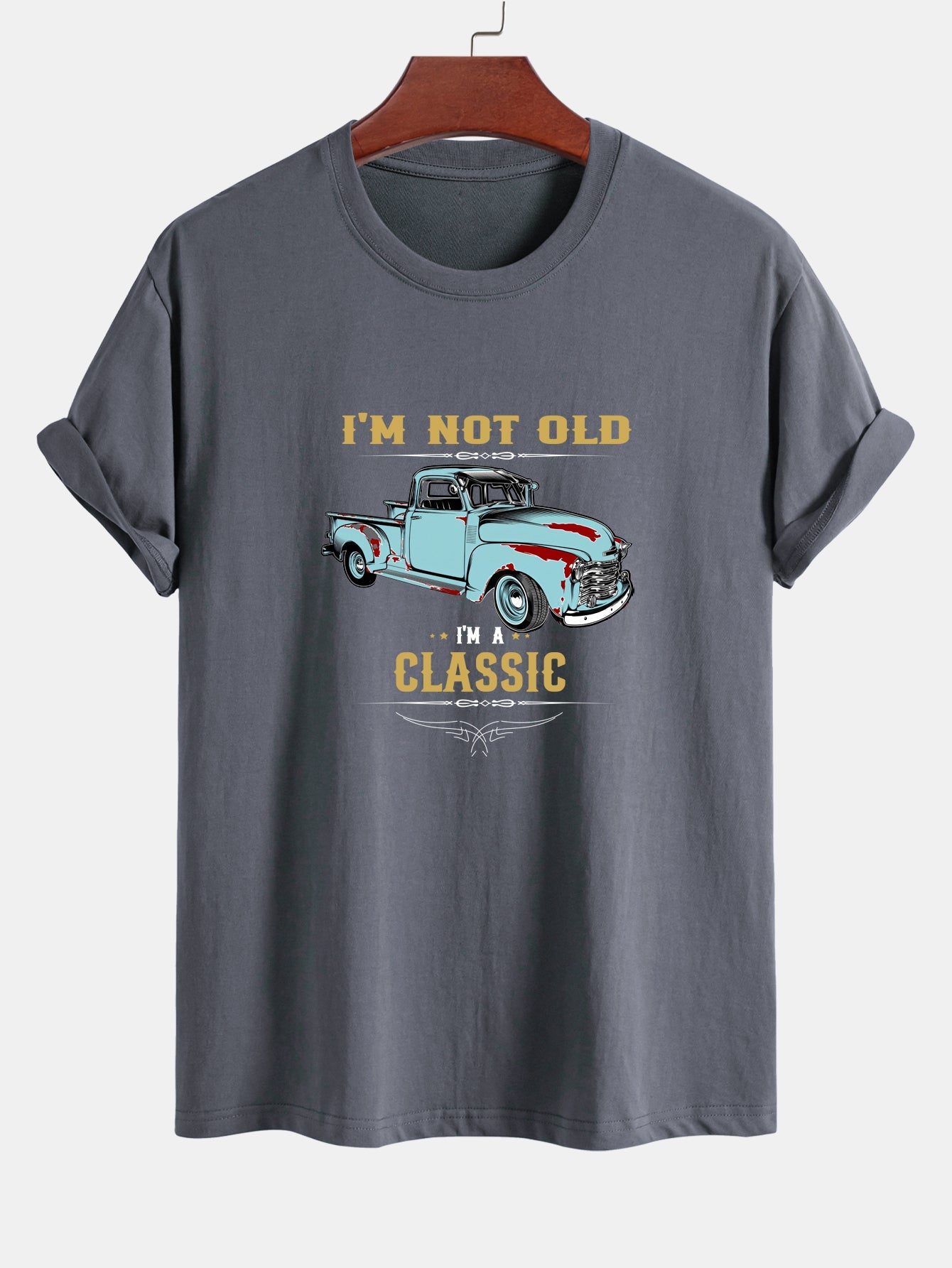 Regular Fit Classic Car Print Cotton T-Shirt