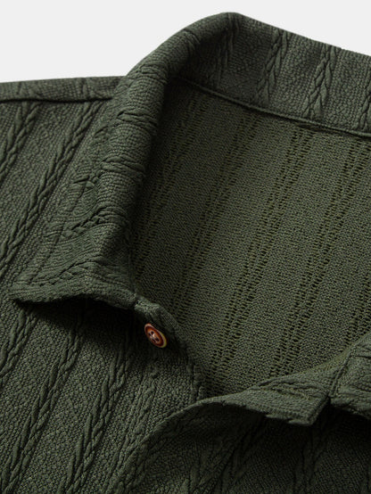 Twist Texture Knit Polo Shirt