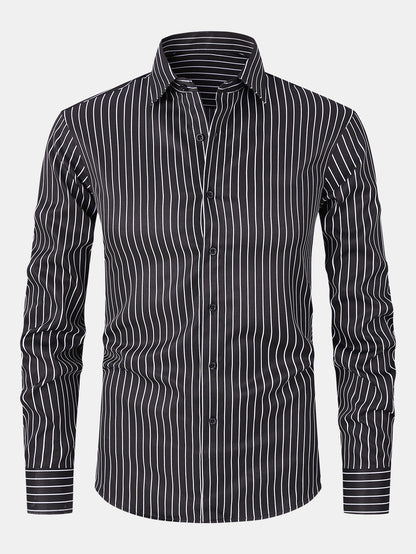 Long Sleeve Stripe Button Up Shirt