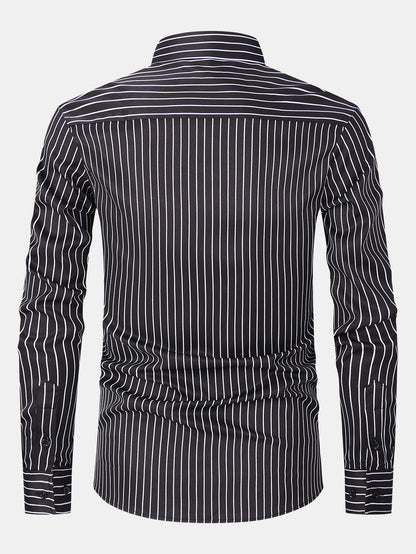 Long Sleeve Stripe Button Up Shirt