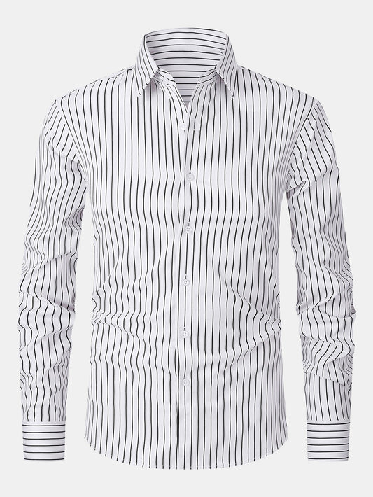 Long Sleeve Stripe Button Up Shirt