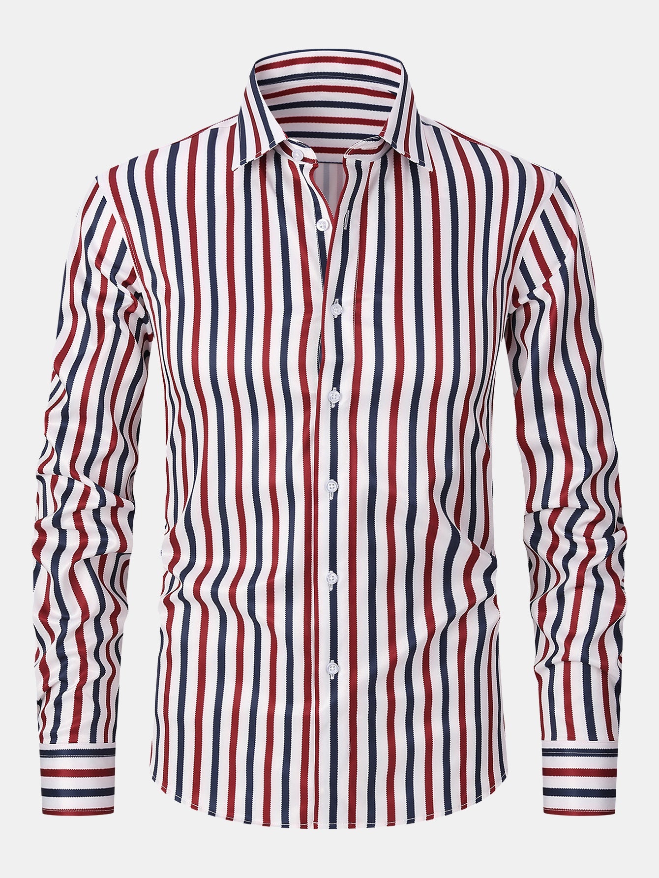 Long Sleeve Stripe Button Up Shirt