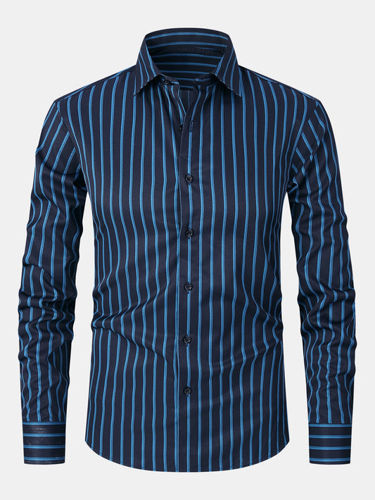 Long Sleeve Stripe Button Up Shirt