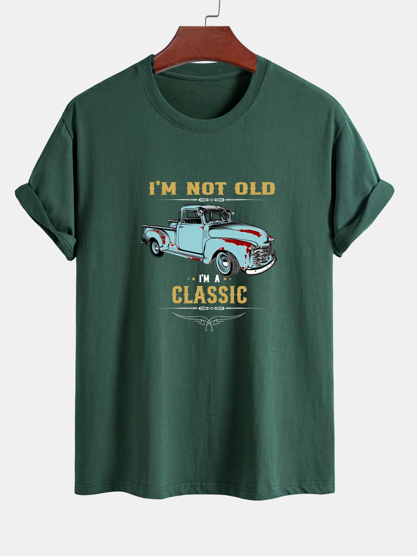 Regular Fit Classic Car Print Cotton T-Shirt