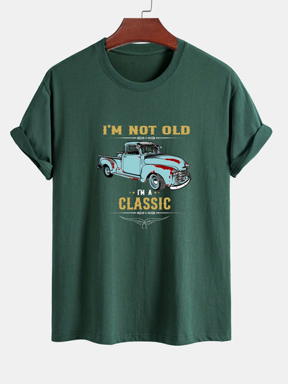 Regular Fit Classic Car Print Cotton T-Shirt