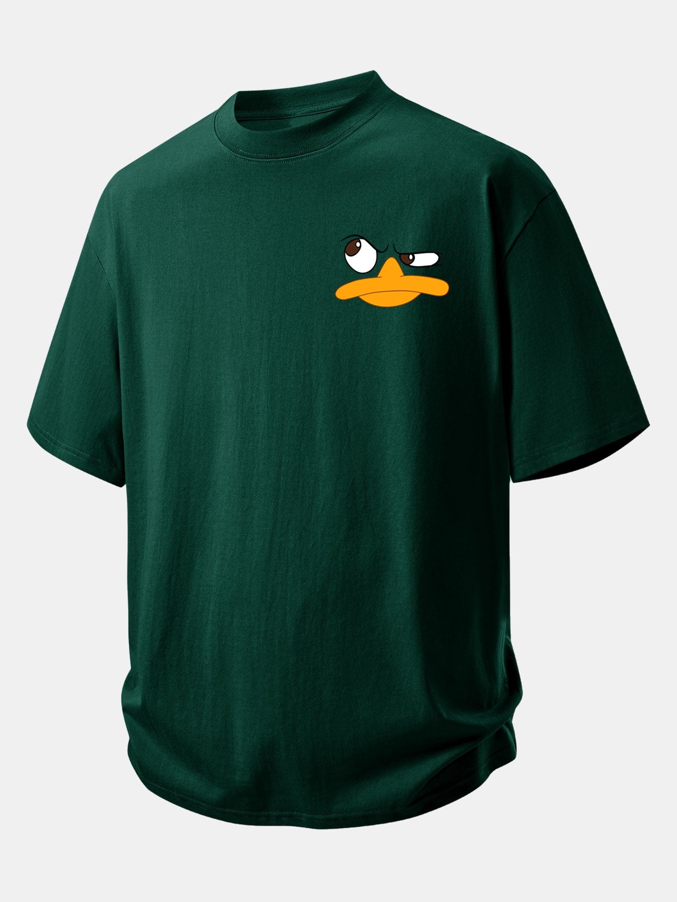 Relax Fit Emoji Duck Print Cotton T-Shirt
