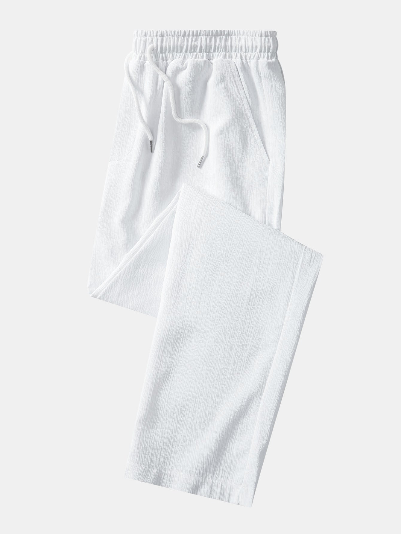 Crinkle Textured Straight Leg Pants