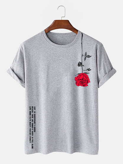 تي شيرت مزخرف بتصميم ورد