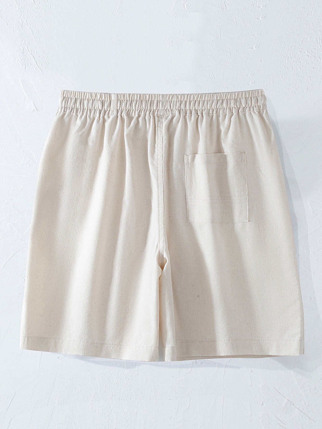 Linen Cotton Blend Drawstring Shorts