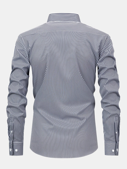Long Sleeve Stripe Button Up Shirt