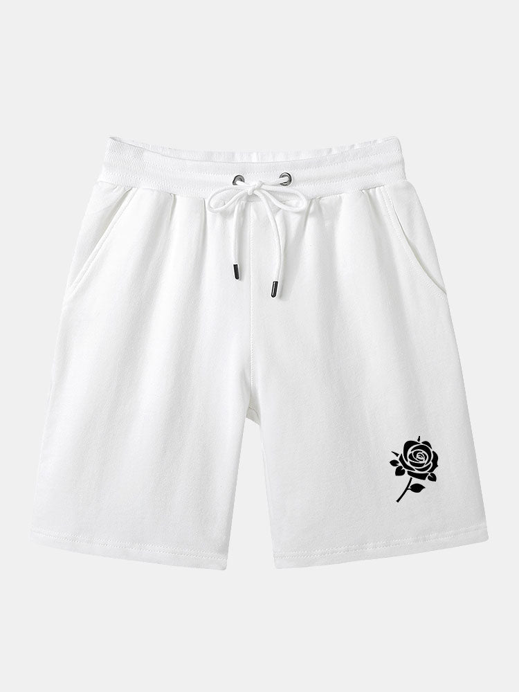 Rose Print Mid Length Shorts