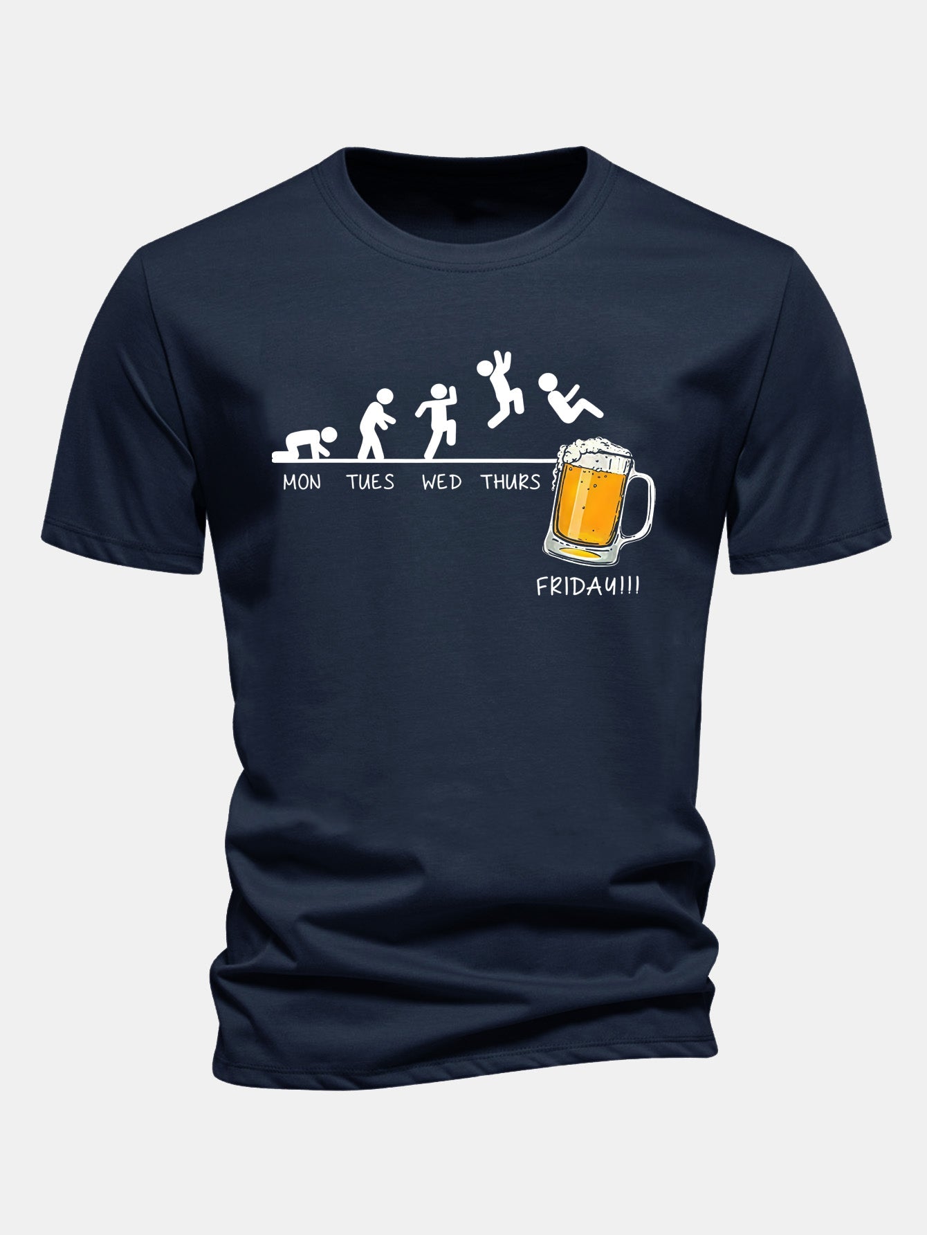 Regular Fit Beer Weekly Evolution Print Cotton T-Shirt