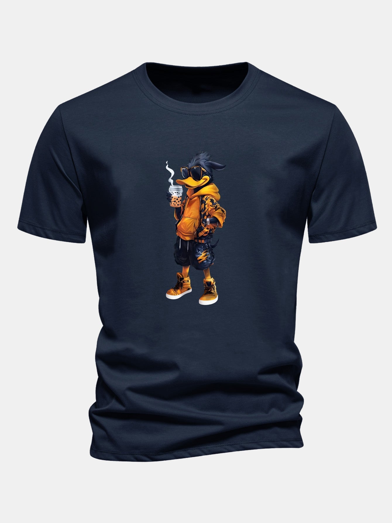 Regular Fit Carton Duck Print Cotton T-Shirt