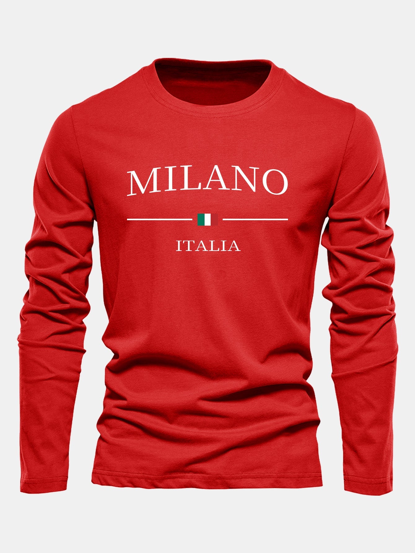 Long Sleeve Milano Print Cotton T-Shirt