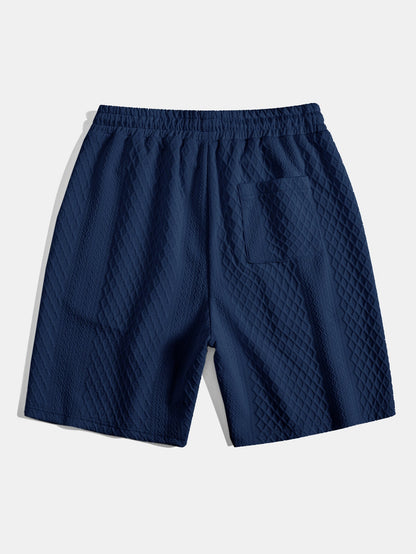 Diamond Geometric Jacquard Drawstring Shorts