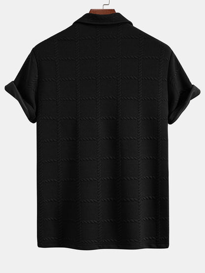 Checkered Jacquard  Polo Shirt