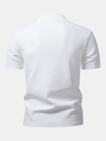 Ribbed Mock Neck T-Shirt