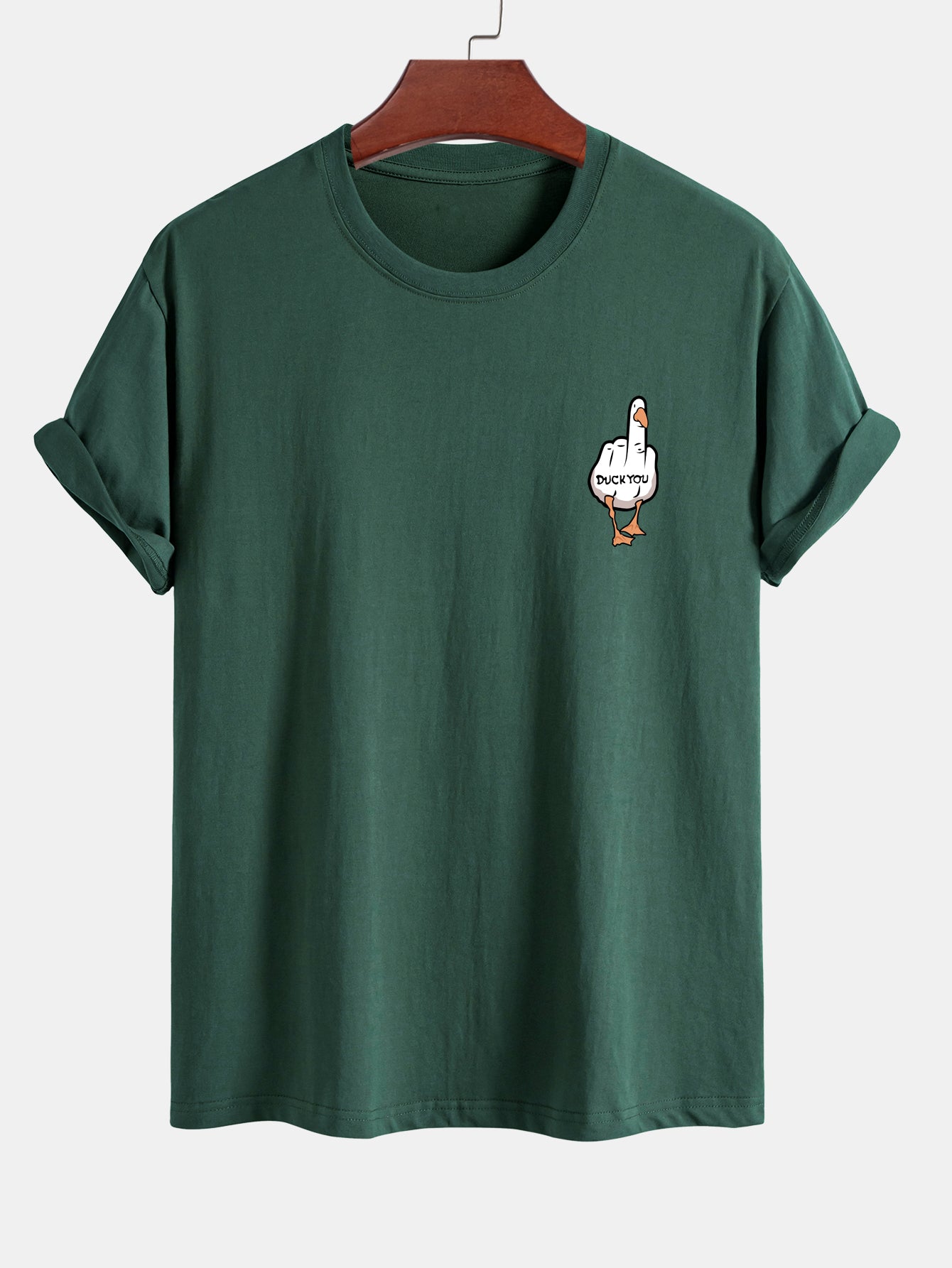 Regular Fit Duck You Print Cotton T-Shirt