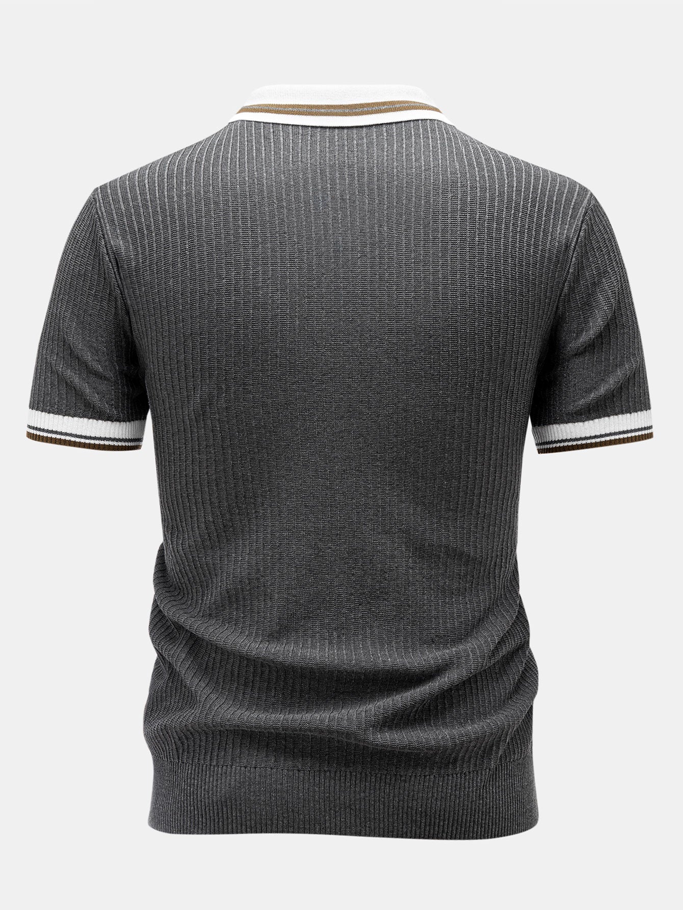 Contrast Trim Knit Polo Shirt