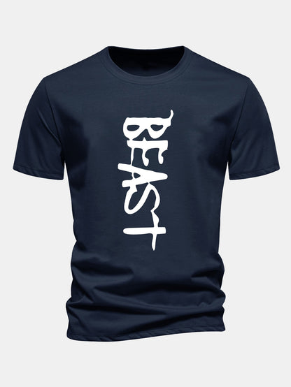 Regular Fit Beast Print Cotton T-Shirt