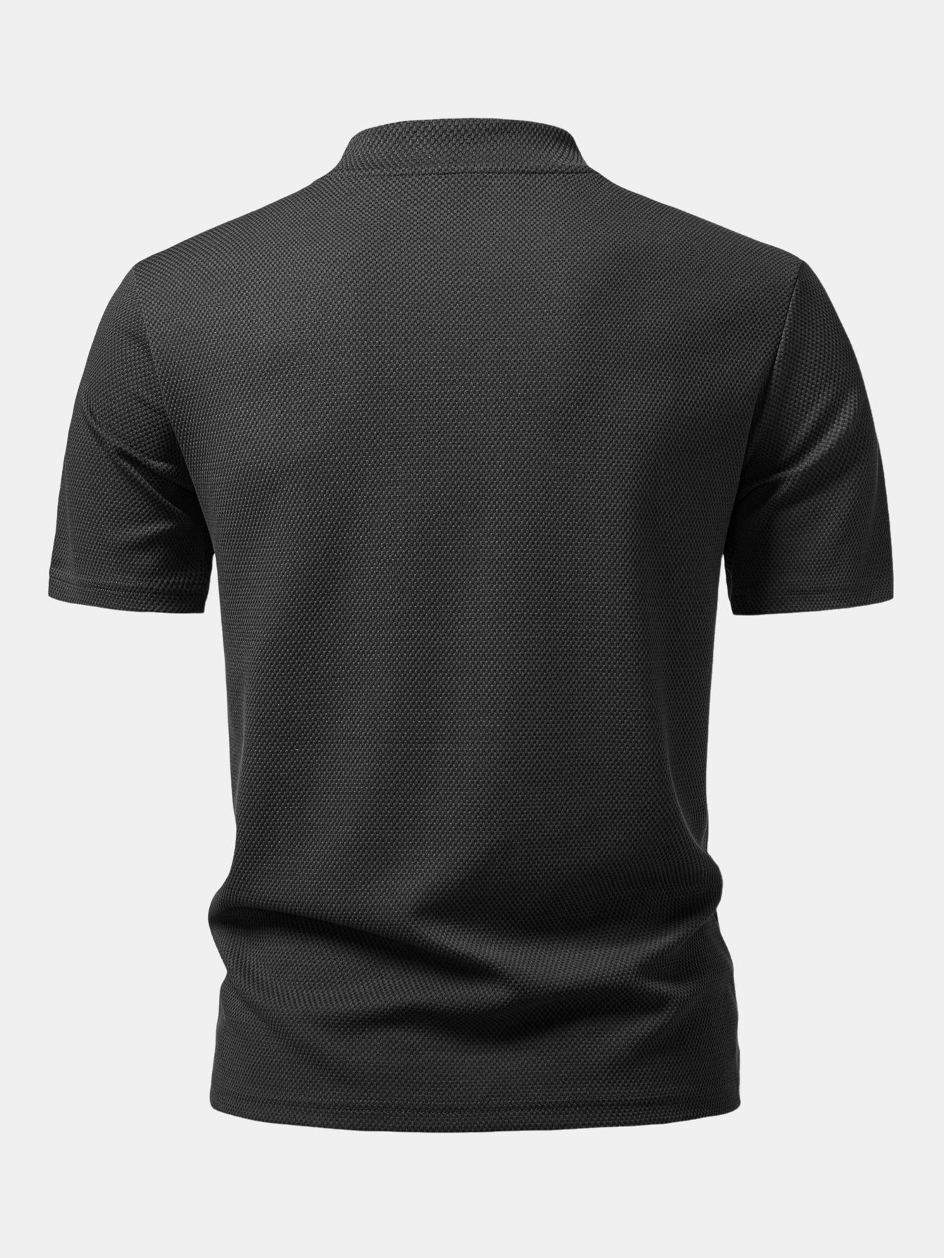 Textured Mock Neck T-Shirt