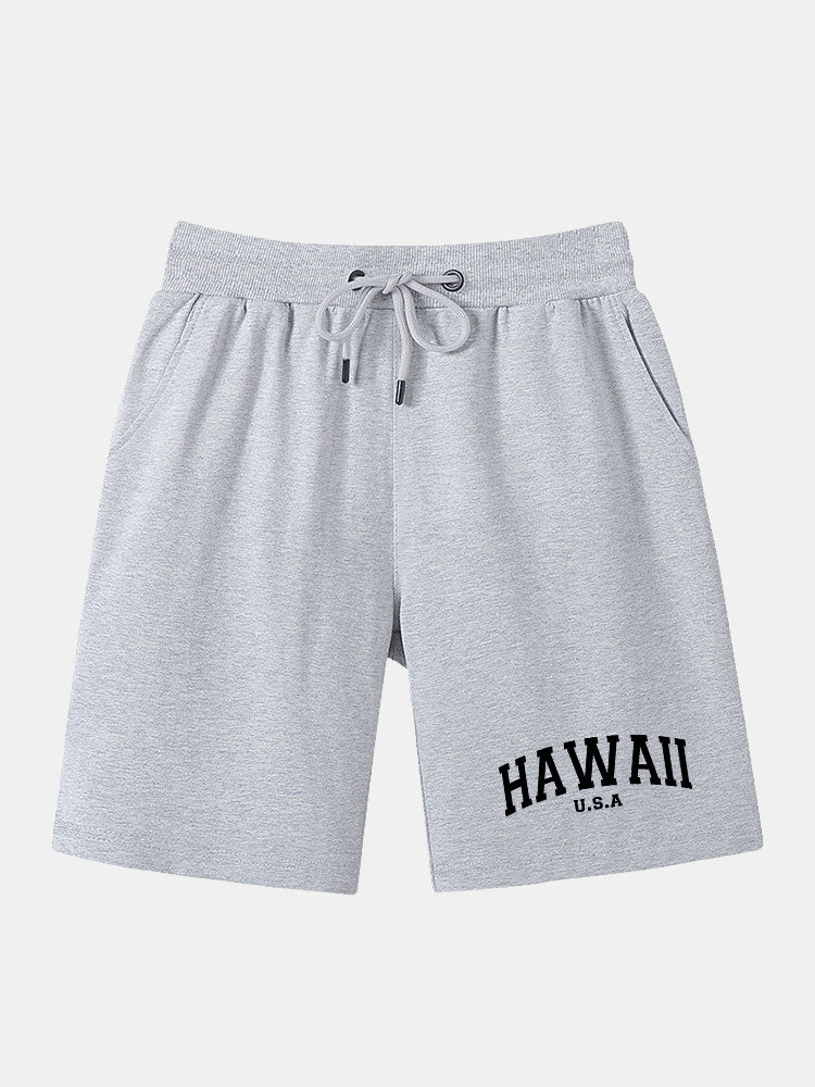Hawaii Print Mid Length Shorts