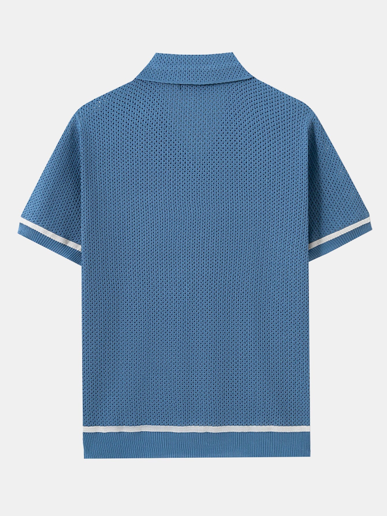 Contrast Trim Open Knit Shirt