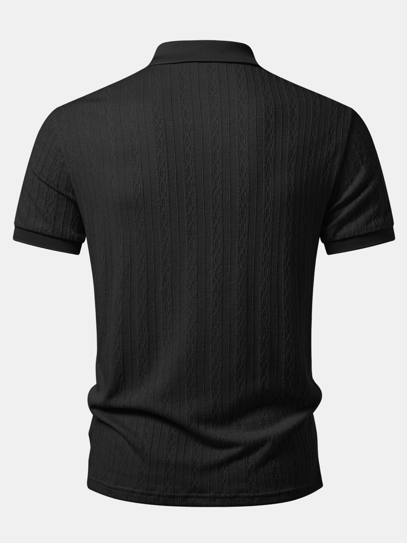 Twisted Jacquard Zipper Polo