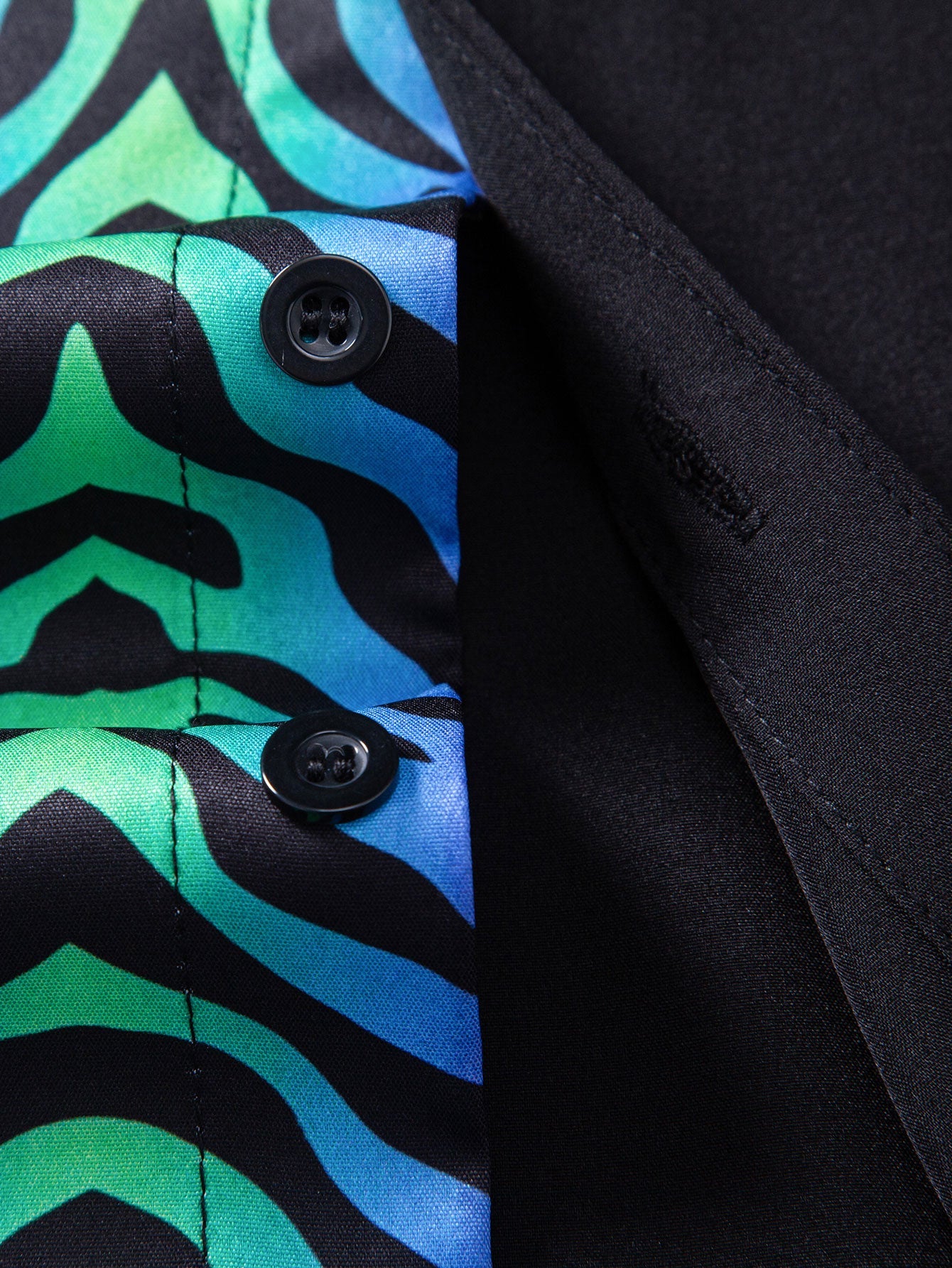 Colorful Tiger Patchwork Button Up Shirt