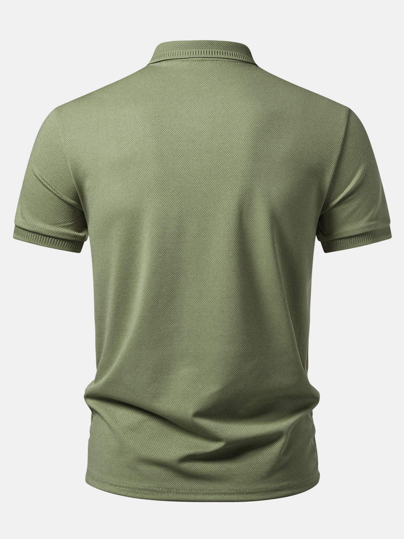 Textured Zipper Polo
