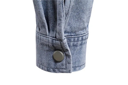 Washed Denim Overshirt With Pockets