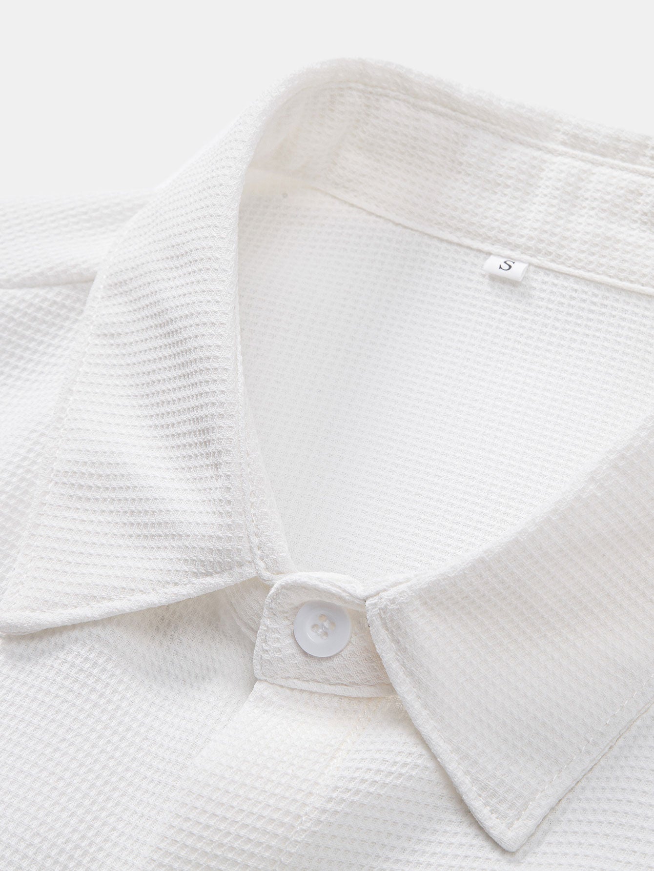 Waffle Textured Button Up Shirt With Pocket