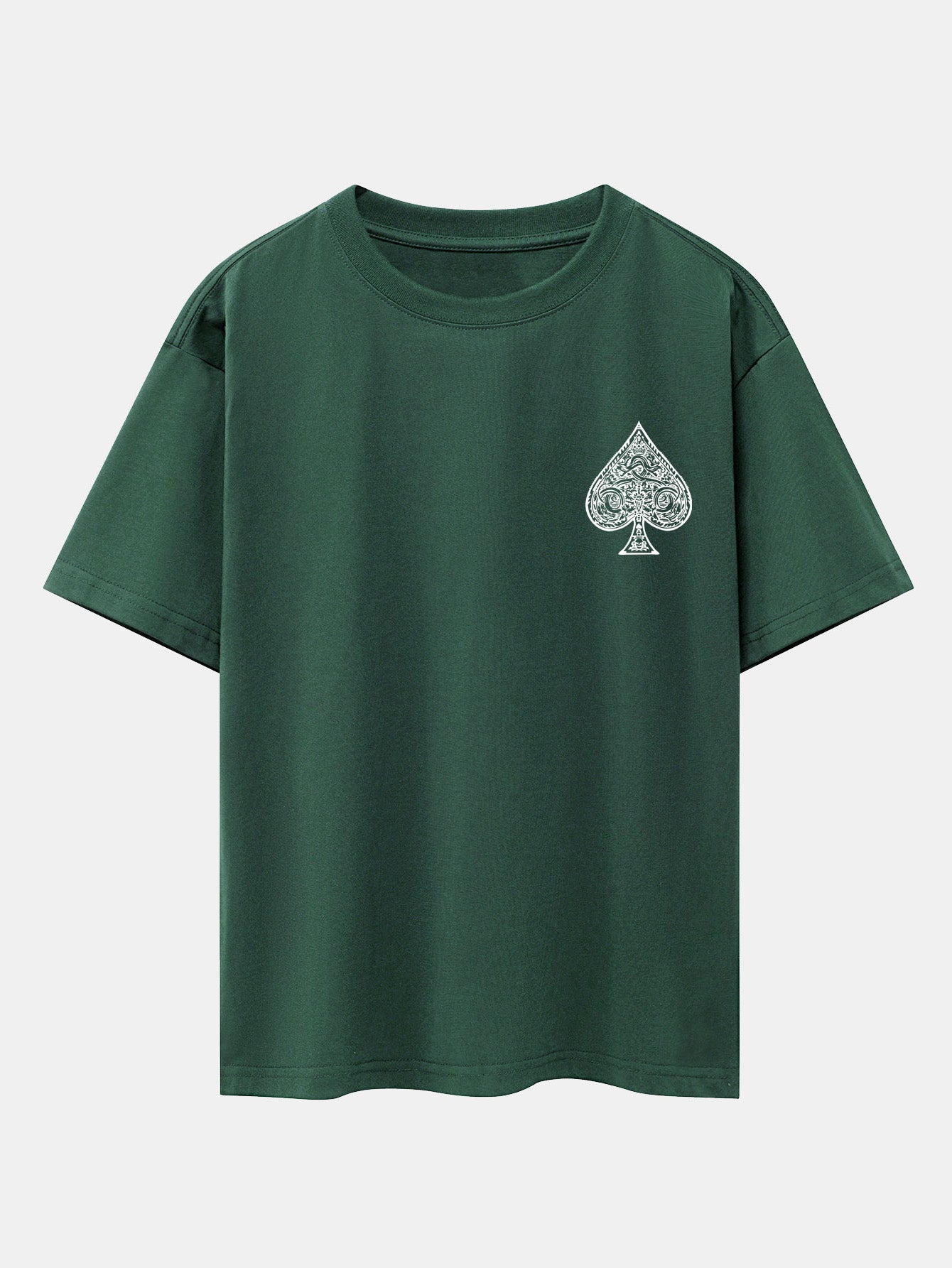 Ace Of Spades Print Drop Shoulder Oversize T-Shirt