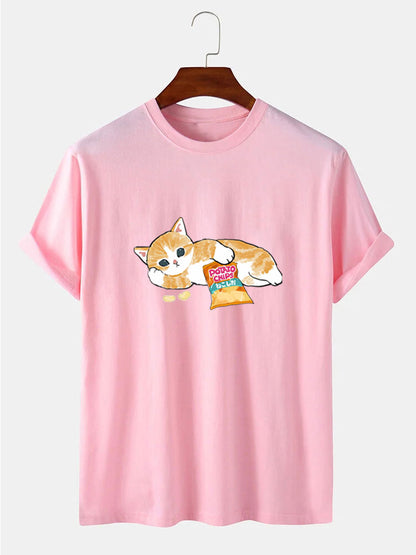 Cute Cat Print T-Shirt