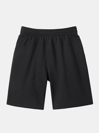 Slogan Bear Print Mid Length Shorts