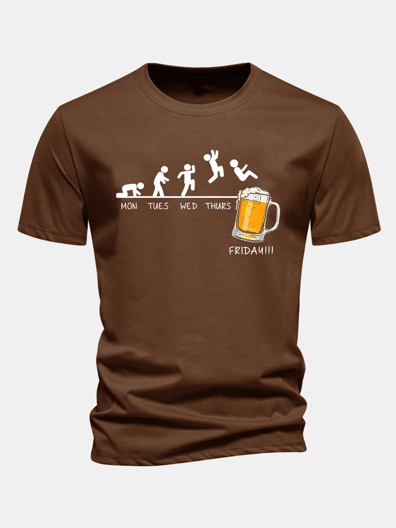 Regular Fit Beer Weekly Evolution Print Cotton T-Shirt