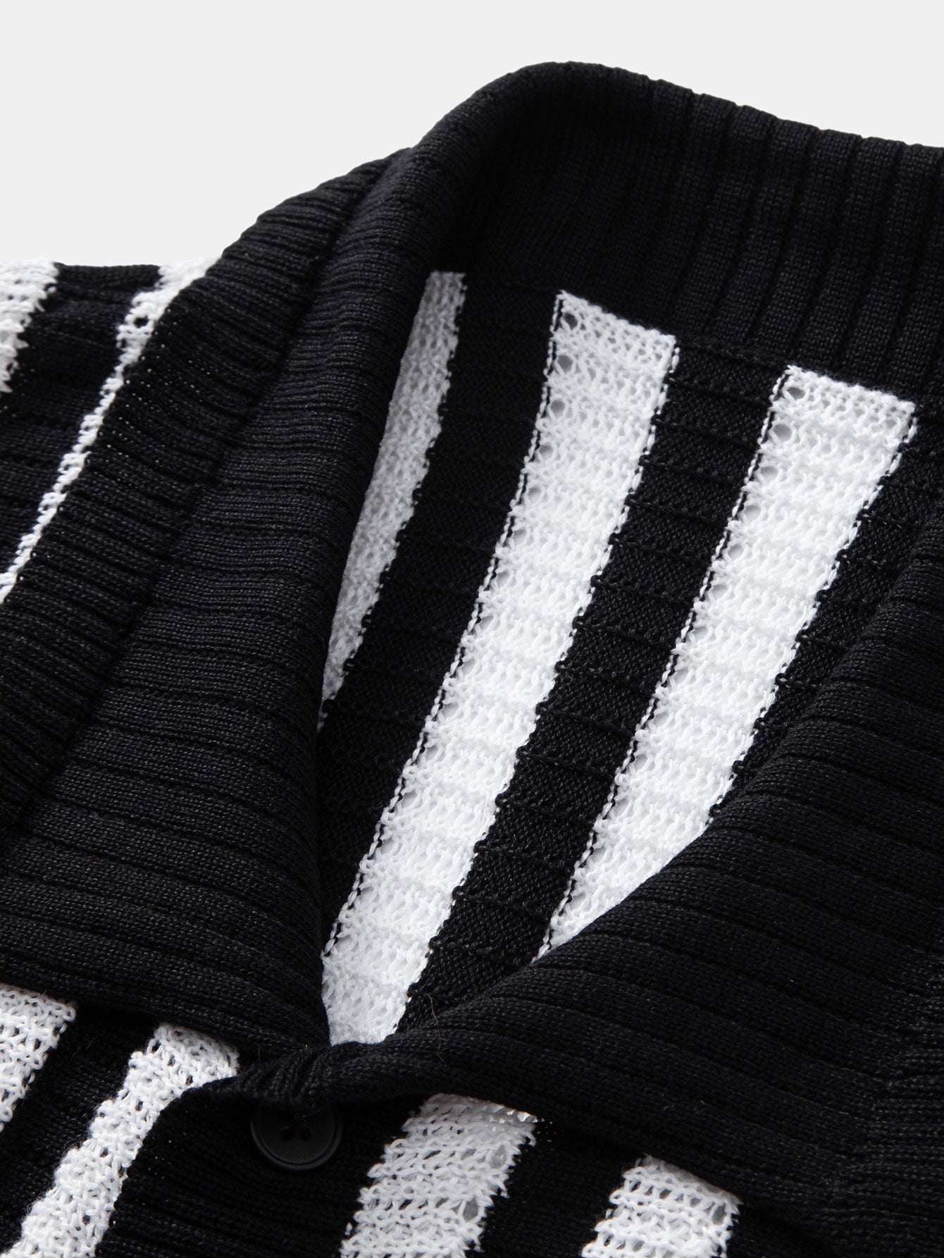 Drop Shoulder Stripe Crochet Shirt