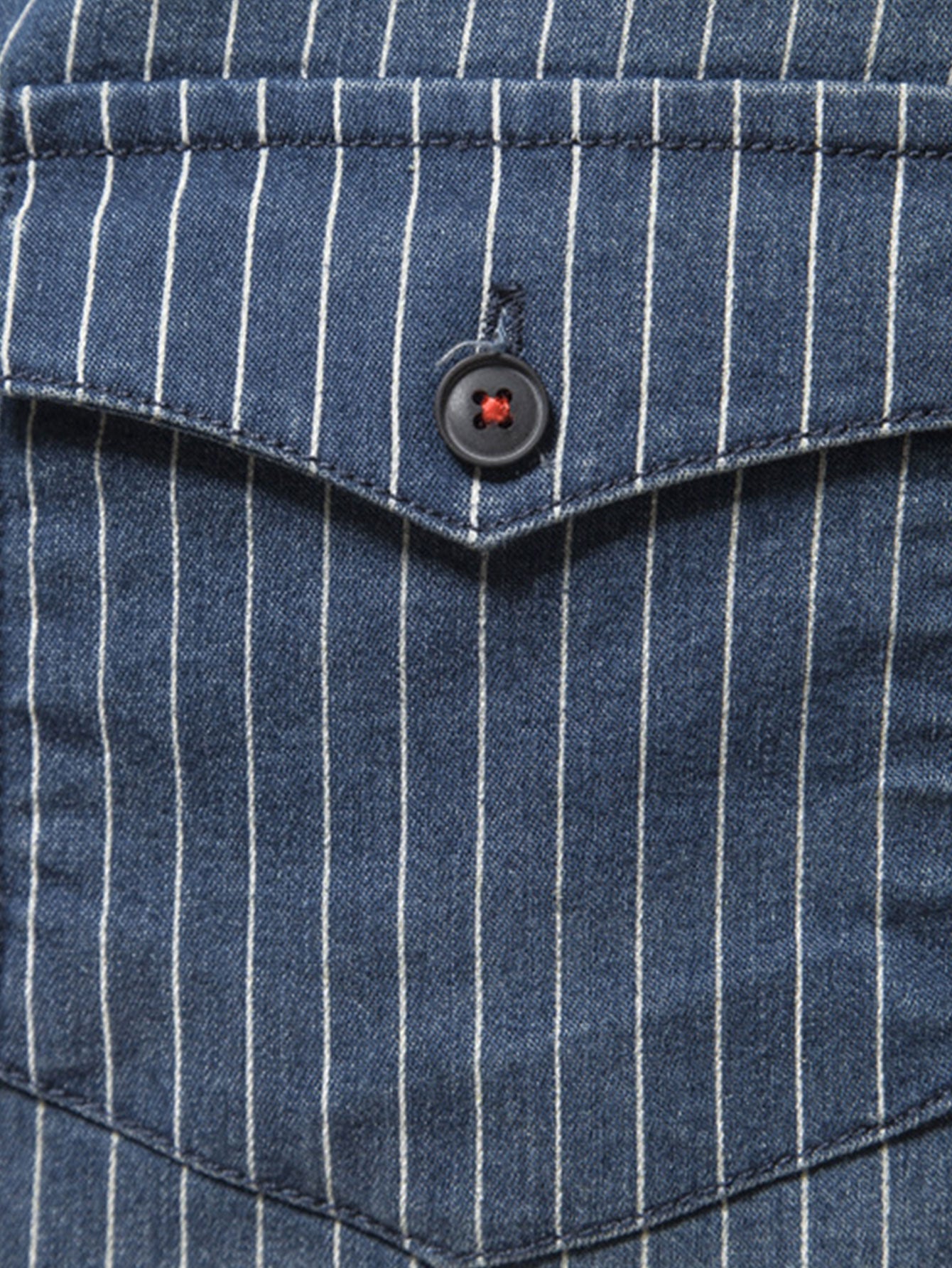 Stripe Washed Denim Shirt With Pockets